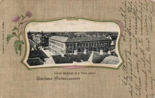 Debrecen városi bérházak és Tisza palota, litho (fa)