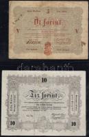 1848-49. 15Kr,30Kr,2Ft,5Ft,10Ft "Kossuth-bankók" T:III,III-