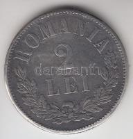 Románia 1873. 2L Ag T:2- Romania 1873. 2 Lei Ag C:VF