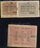 1848-49. 15Kr,30Kr,2Ft,5Ft,10Ft "Kossuth-bankók" T:III,III-