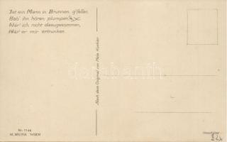 Ist ein Mann in den Brunnen g'fallen..., M. Munk Wien Nr. 1144, litho s: Mela Koehler