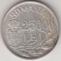 Románia 1946. 25000L Ag "I. Mihály" T:2 Romania 1946. 25000 Lei Ag "Mihai I" C:XF