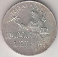 Románia 1946. 100.000L Ag "I. Mihály" T:2 Romania 1946. 100.000 Lei Ag "Mihai I" C:XF