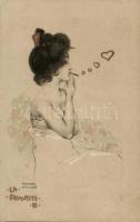 La Favorite III; erotic litho art postcard s: Raphael Kirchner