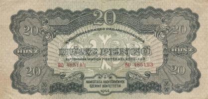 1944. 100P + 20p + 5P "A Vöröshadsereg Parancsnoksága" T:III,III-