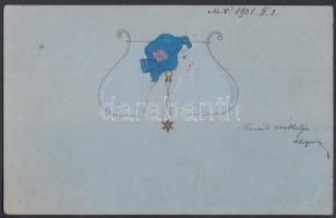 Art Nouveau B.R.W. Emb. unsigned Raphael Kirchner postcard