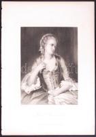 1864 Marie Beaumarchais, acélmetszet. Forrás: Friedrich Pecht. Lepzig, 1864, F. A. Brockhaus. 28x20c...