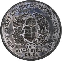 1861. "Ország Gyűlési Emlék" ezüstözött emlékérem T:2- kopott Hungary 1861. "National Assembly of Hungary" silver plated commemorative medallion C:VF seedy