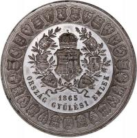 1865. "Ország Gyűlési Emlék" ezüstözött emlékérem T:2- kopott Hungary 1865. "National Assembly of Hungary" silver plated commemorative medallion C:VF seedy