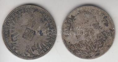 1870-1872. 20Kr Ag (2xklf) T:3