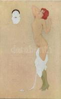 La Paresse; Erotic art postcard s: Raphael Kirchner