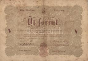 1848. 5Ft "Kossuth bankó" barna és piros (2x) T:III