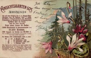 Floral litho lottery postcard