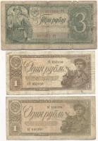 Szovjetunió 1938. 1R (2x) + 3R T:III,III- Soviet Union 1938. 1 Ruble (2x) + 3 Rubles C:F,VG