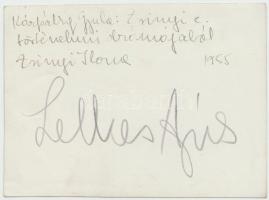 1955 Lelkes Ágnes dedikált fotója