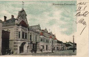 Kismarton Deák street, savings bank, town hall (fa)