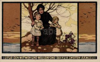 WWI K. u. K. orphans, propaganda, charity postcard s: E. Kutzer