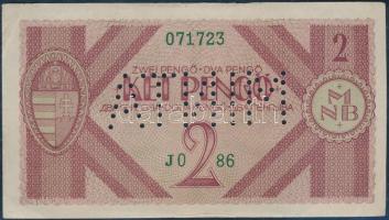 1938.01.15. 2P MINTA perforációval, tervezet, nem került forgalomba T:II(hajtatlan,sarokkopás/szamár...