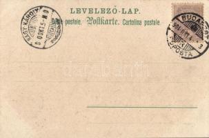 'Egy kissé' Serie 32. Titkos szerelem, Neuber Ráfael; Art Nouveau litho s: H. Schubert