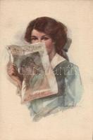 Lady, Metropolitan magazine, artist signed