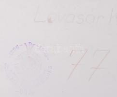 cca 1950 Medgyesi László: Lóvásár Kecskeméten. Hátoldalán jelzett, 40x30cm