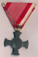 1916. "Vas Érdemkereszt a Vitézségi érem szalagján" kitüntetés T:1-,2 Hungary 1916. Iron Cross of Merit on wartime ribbon C:AU,XF