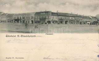 Kézdivásárhely, Nemzeti Szálló, market, shop of Gyula Bartha, Zoltán László and Gergely Császár