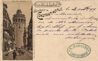 1899 Constantinople, Galata tower litho