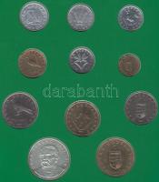 1995. 10f-200Ft 11klf db szettben, (200ft Ag) "Forgalmi pénzeink madár és virágábrái" isme...