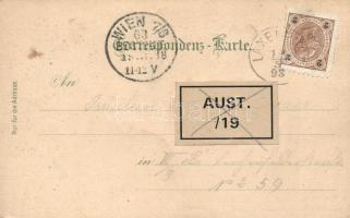 1898 Laxenburg Russin's cyclist restaurant litho