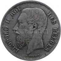 Belgium 1866. 50c Ag II. Leopold (2.53g) T:2,2- Belgium 1866. 50 Cents Ag Leopold II / LUNION FAIT LA FORCE (2.53g) C:aXF Krause KM# 26