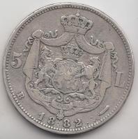 Románia 1882B 5L Ag "I. Károly" T:3
Romania 1882B 5 Lei Ag "Carol I" C:F