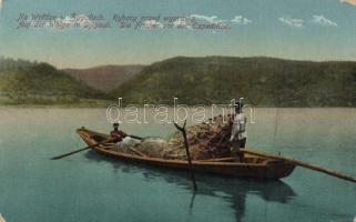 Zhiguli Mountains, Volga River, fishing boat