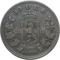 Norvégia 1904. 50o Ag "II. Oszkár" T:2-
Norway 1904. 50 Ore Ag "Oscar II" C:VF