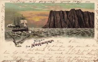 Hilsen, Nordkap; litho