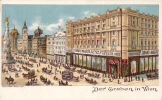 Vienna Graben, Grand Magasin au Prix Fixe, the Hirsch brothers litho