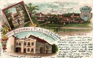 1898 Vlasim, Hotel u Karla IV litho