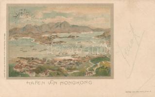 1899 Hong Kong port litho