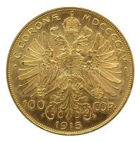 Ausztria 1915 100K Au "Ferenc József" utánveret (33.9g/0.900) T:1-,2 ph.
Austria 1915. 100...