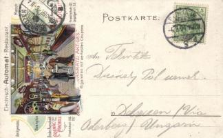 Berlin Mühlendamm / Electrische Automatische Restaurant litho, two-sided card