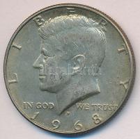 Amerikai Egyesült Államok 1968D. 1/2$ Ag "Kennedy" T:2- USA 1968D. 1/2 Dollar Ag "Kennedy" C:VF