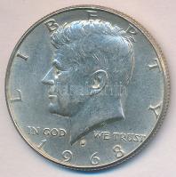 Amerikai Egyesült Államok 1968D. 1/2$ Ag "Kennedy" T:2 USA 1968D. 1/2 Dollar Ag "Kennedy" C:XF