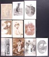 1918-1943 10db vegyes témájú fotó, ill. fotólap, közte több katonai /  Vintage photos with various themes