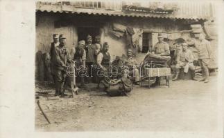 Military WWI, Hungarian repairmen, military station, photo