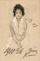 La Favorite I erotic litho art postcard s: Raphael Kirchner