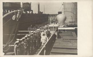 Charles IV visiting the SS Novara, photo