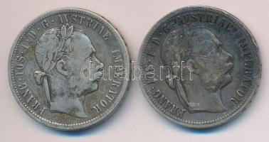 Ausztria 1879. 1Fl "Ferenc József" (2x) T:2-,3 Austria 1879. 1 Florin "Franz Joseph" (2x) C:VF,F