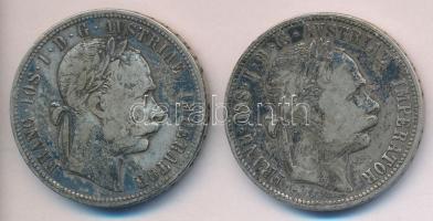 Ausztria 1881. 1Fl "Ferenc József" (2x) T:3 Austria 1881. 1 Florin "Franz Joseph" (2x) C:F