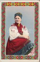 Ukrainian folklore, woman in national costume (fa)