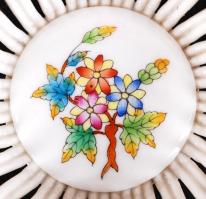 Herendi Viktória mintás kis kosár, kézzel festett, hibátlan, jelzett, d:9 cm